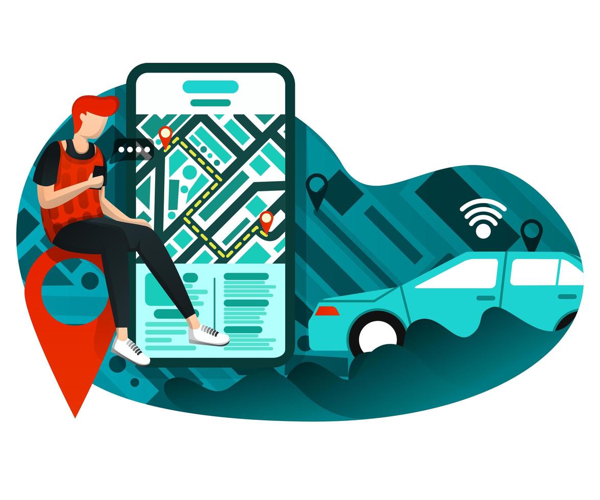 Online transportation urban business vector