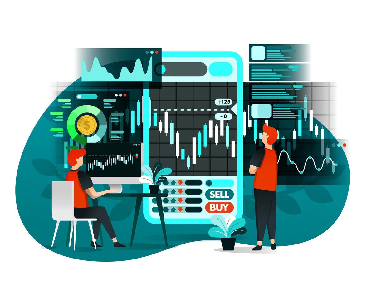 Illustration of stock market business vector