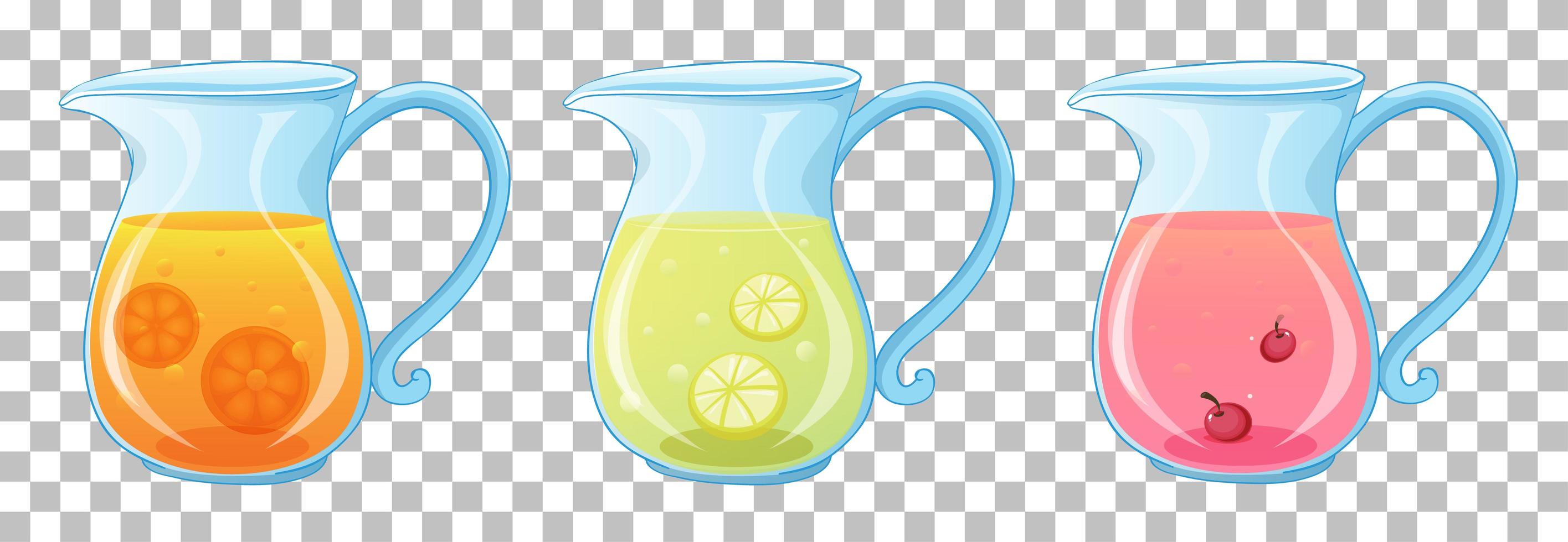 Free Vector  Glass and pitcher with orange juice on transparent