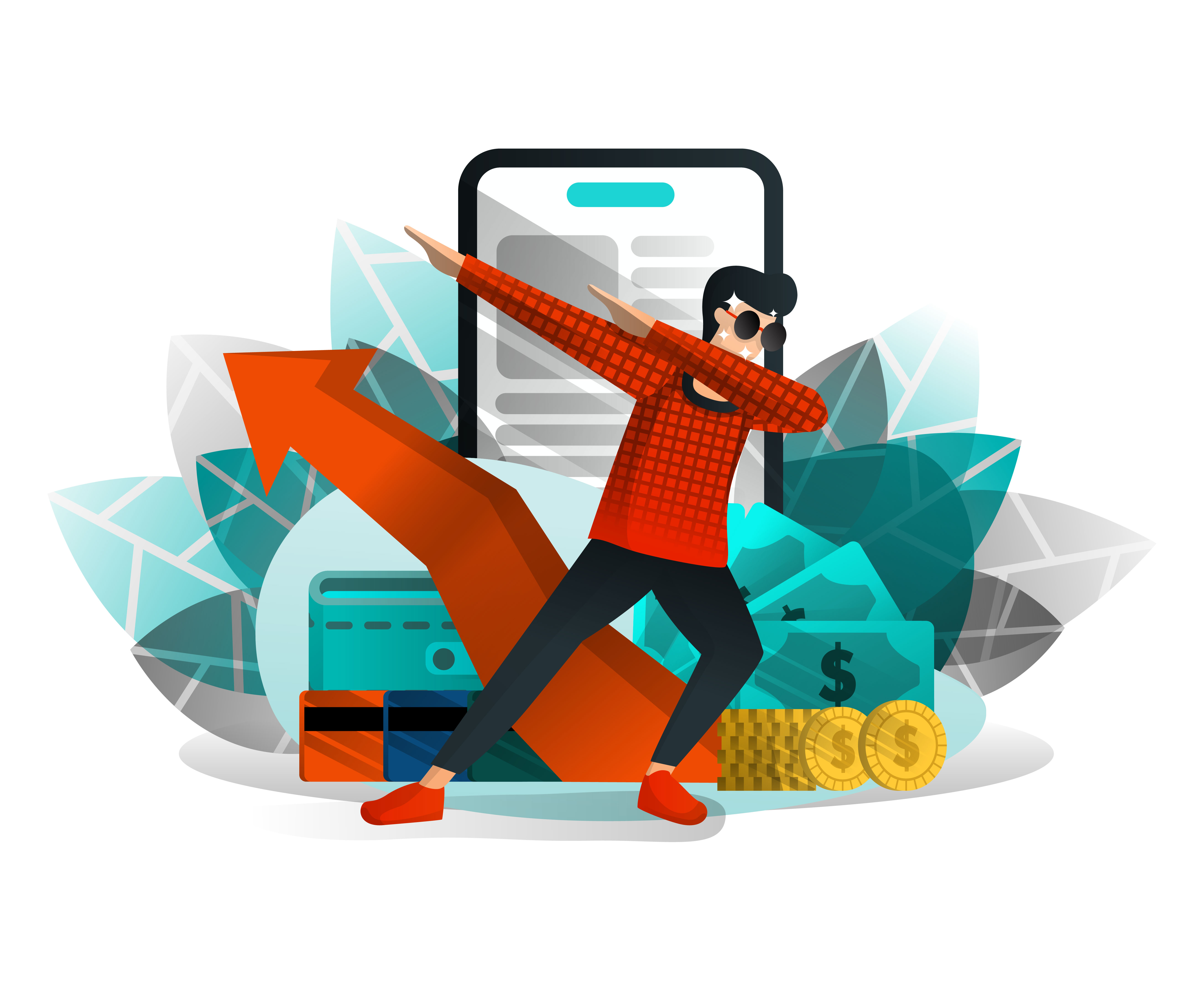 Men Celebrating Increase in Business 1436685 Vector Art at Vecteezy