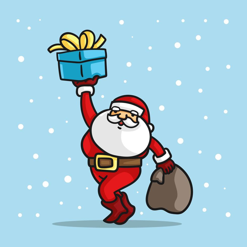 Santa claus with running vector