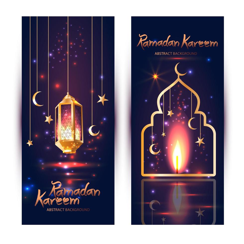 conjunto de banner islámico ramadan kareem vector