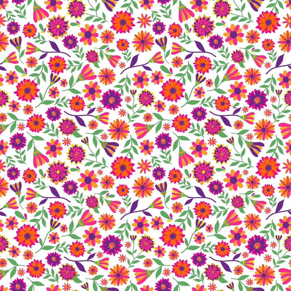 Seamless pattern with marigold flowers. vector