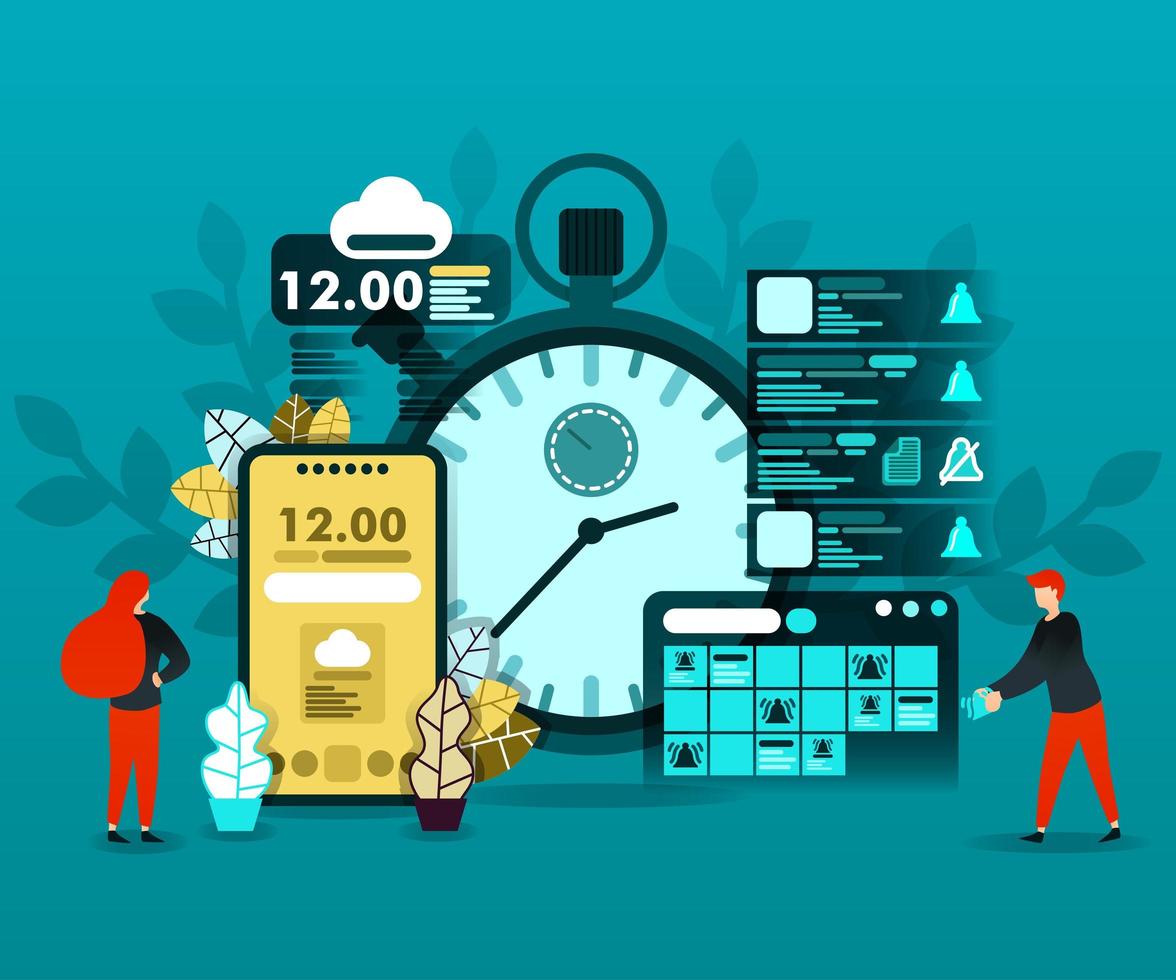 Planning Schedule and time technology vector