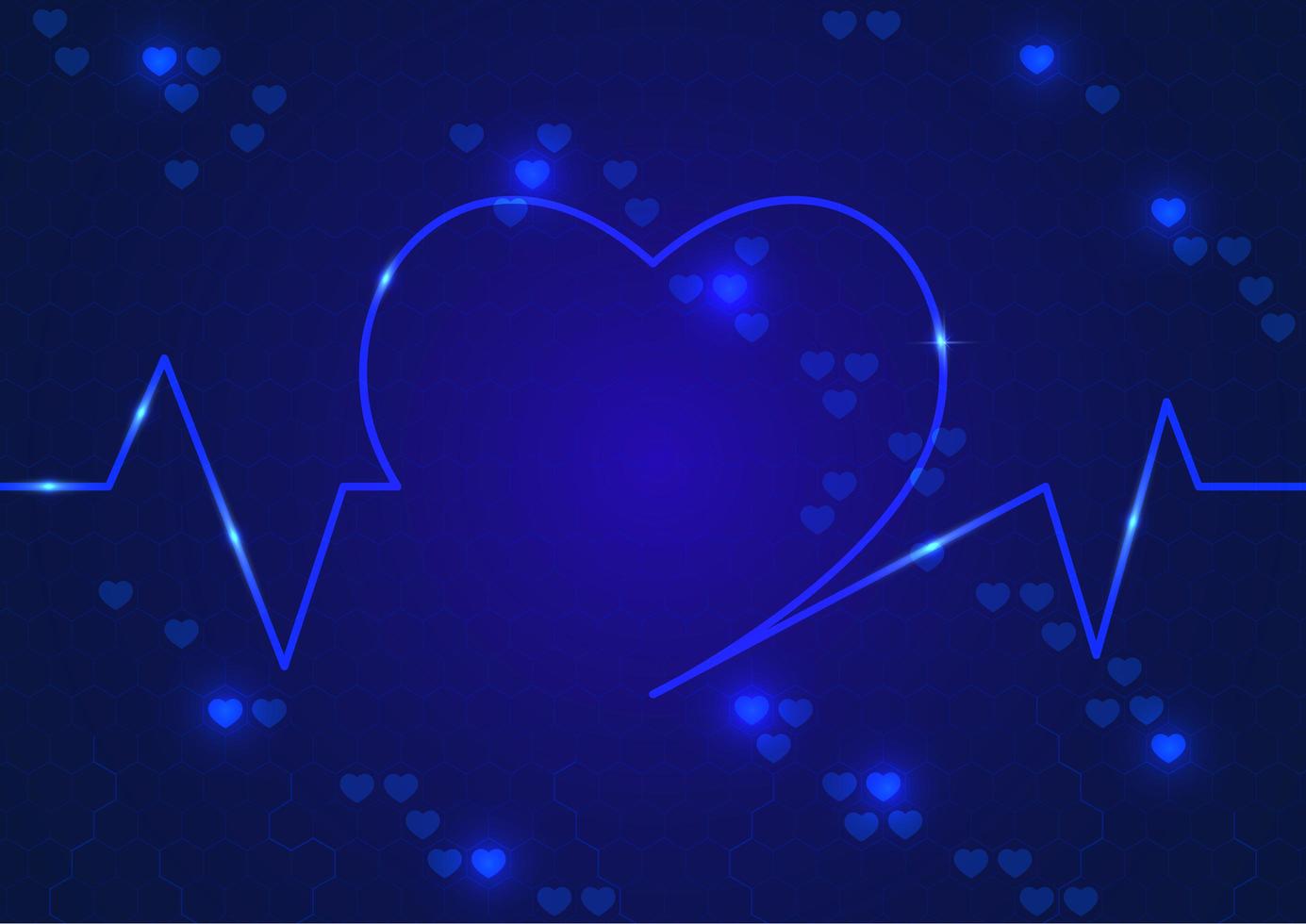 fondo abstracto con corazon azul vector