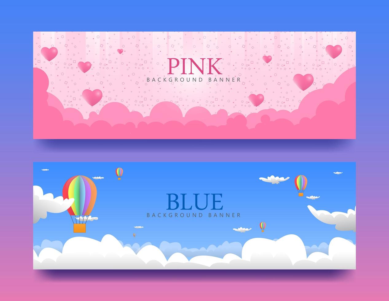 Pink and Blue Banner Designs vector