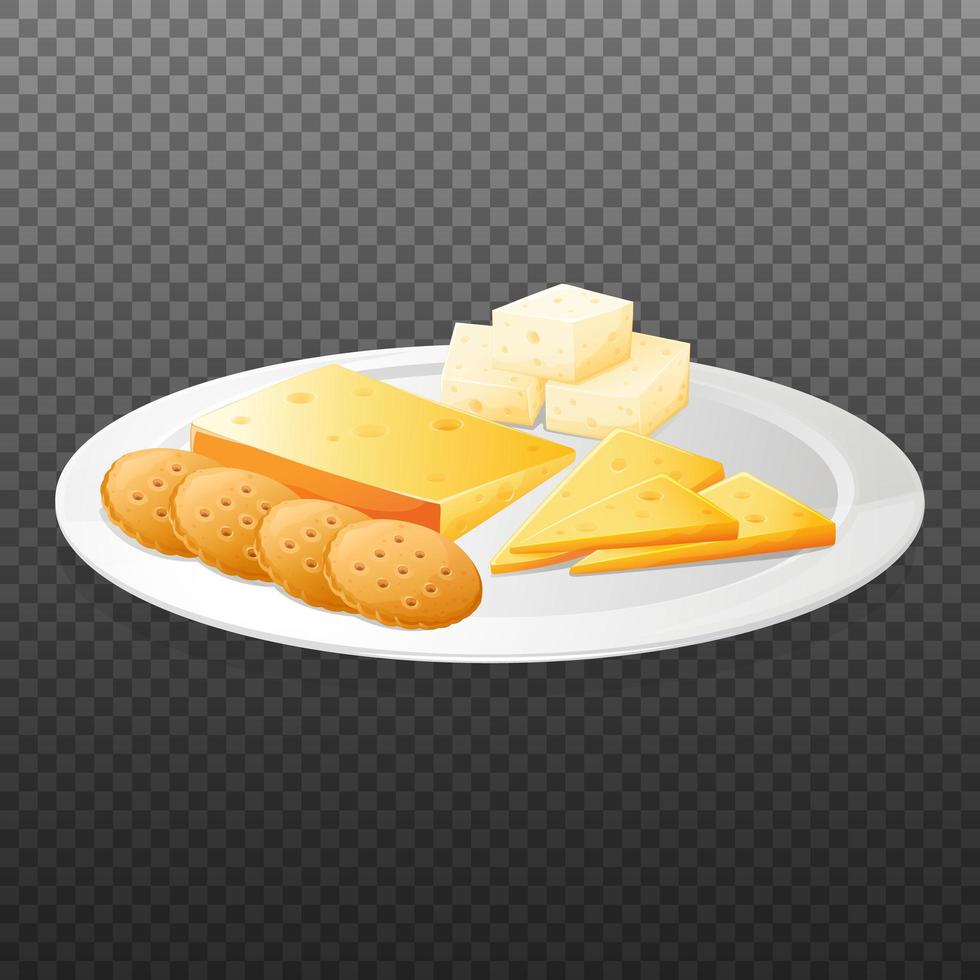 bandeja de queso sobre fondo transparente vector