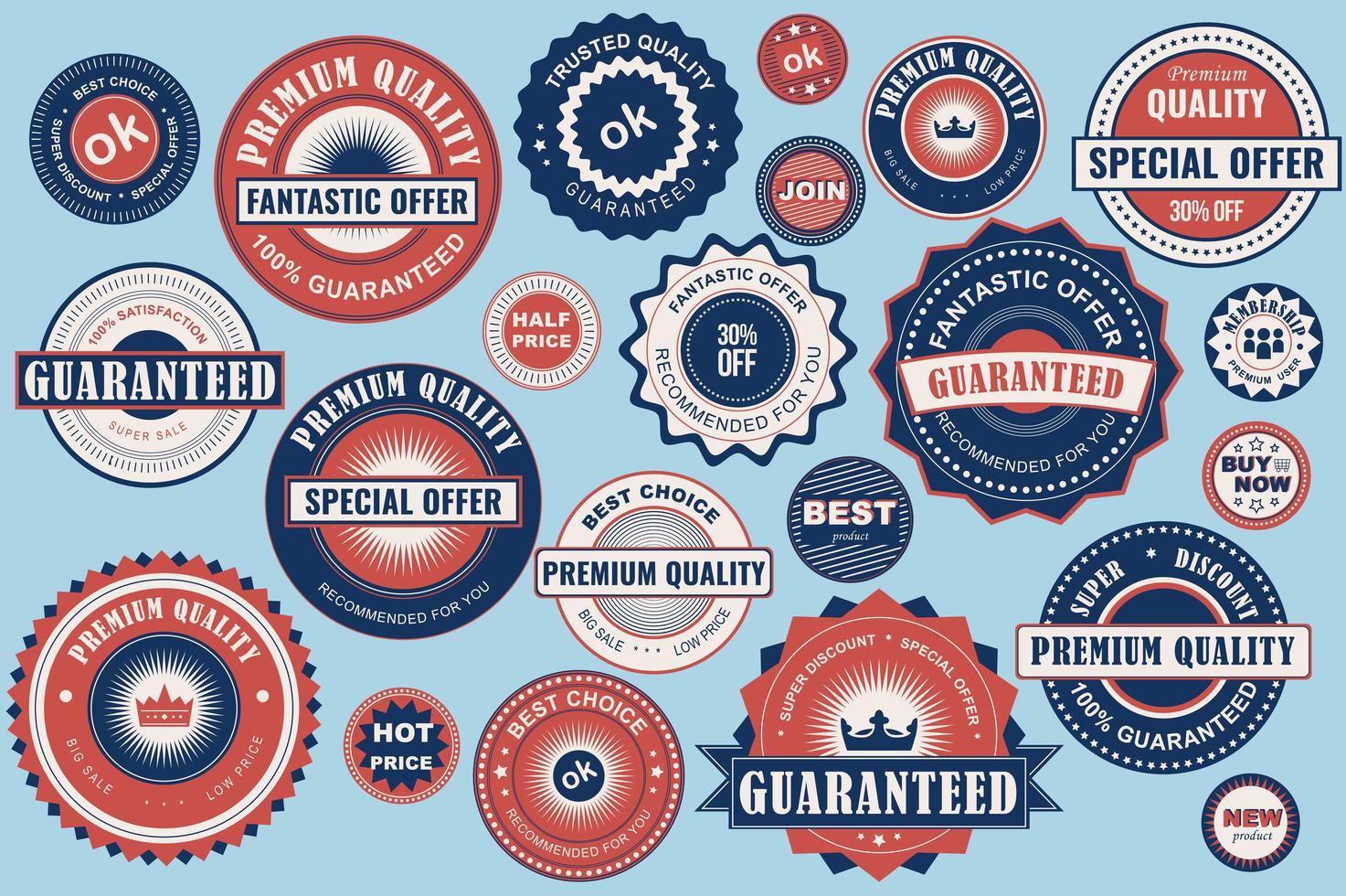 Collection of sale labels vector
