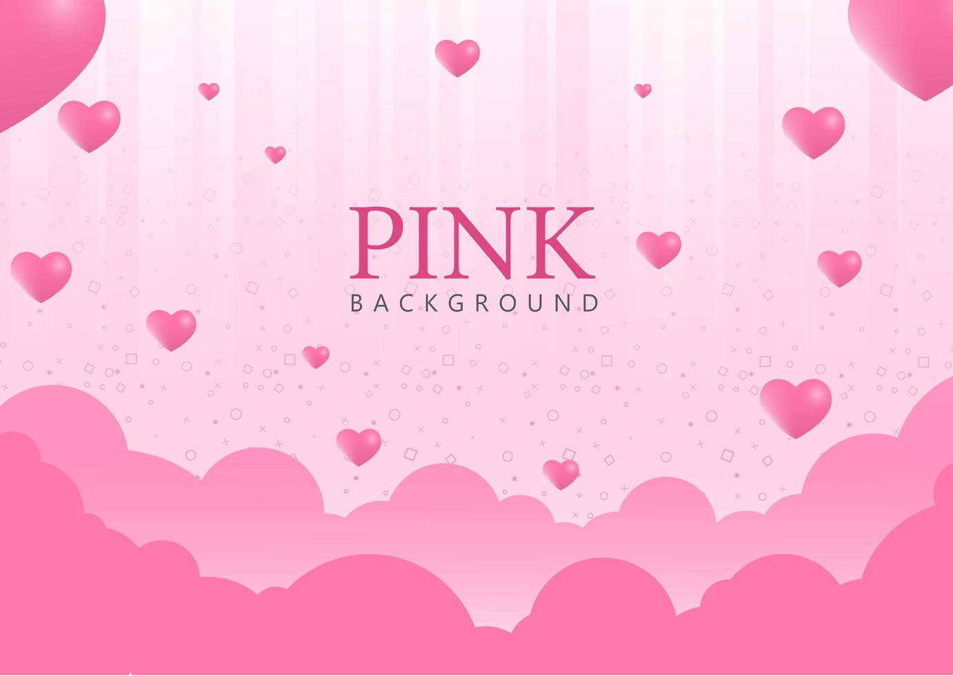 Pink Background with Heart Balloons vector