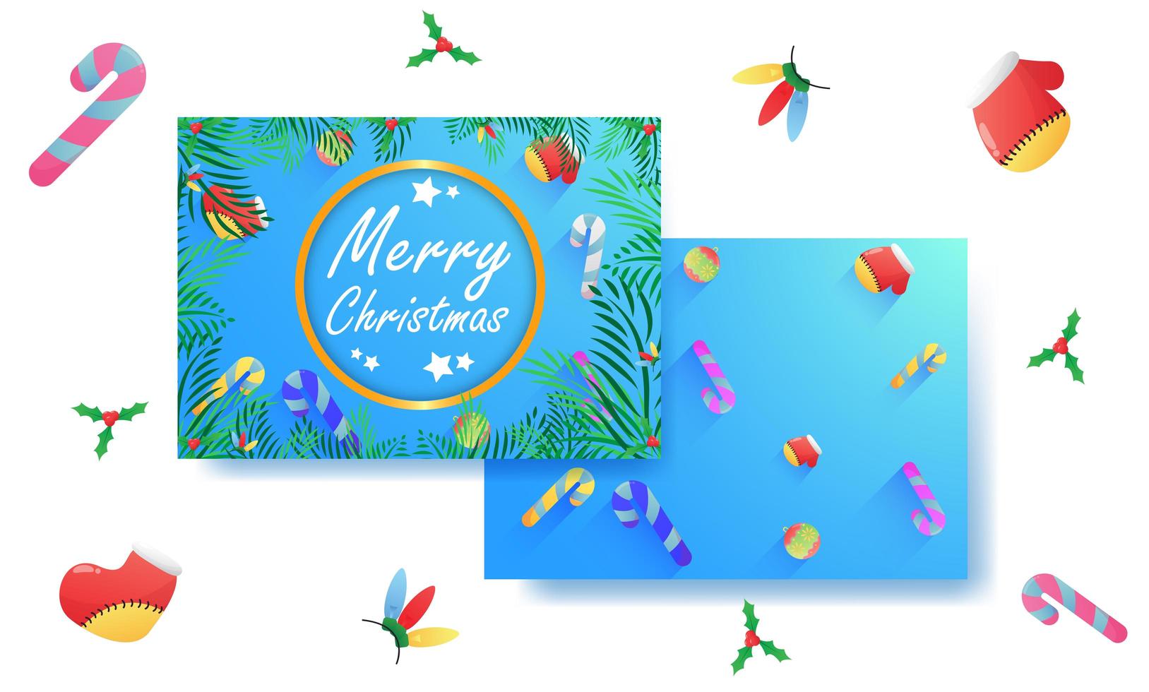 Merry Christmas Greeting Cards vector