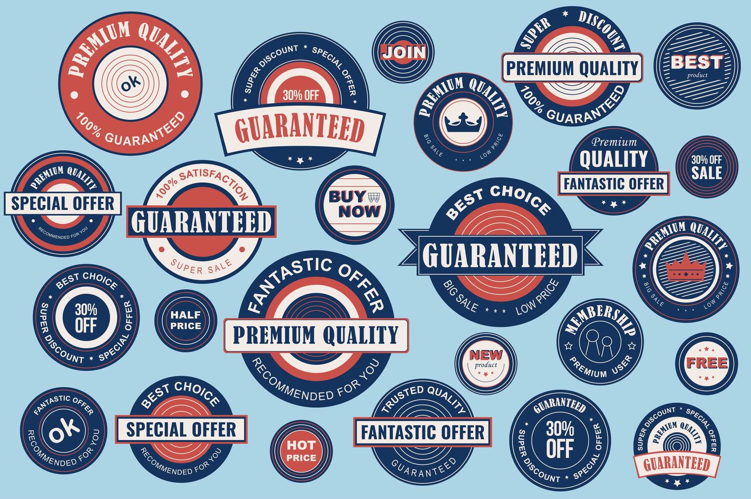 Collection of sale labels vector