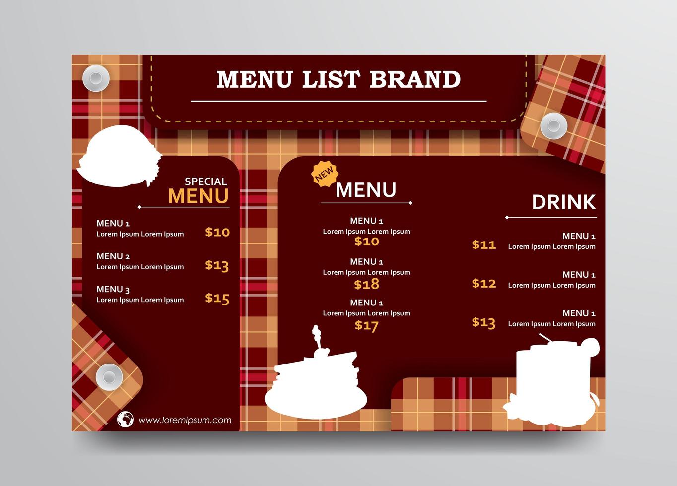 Menu with Modern Design vector