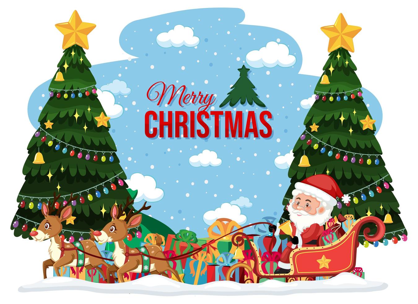Isolated Merry Christmas banner vector