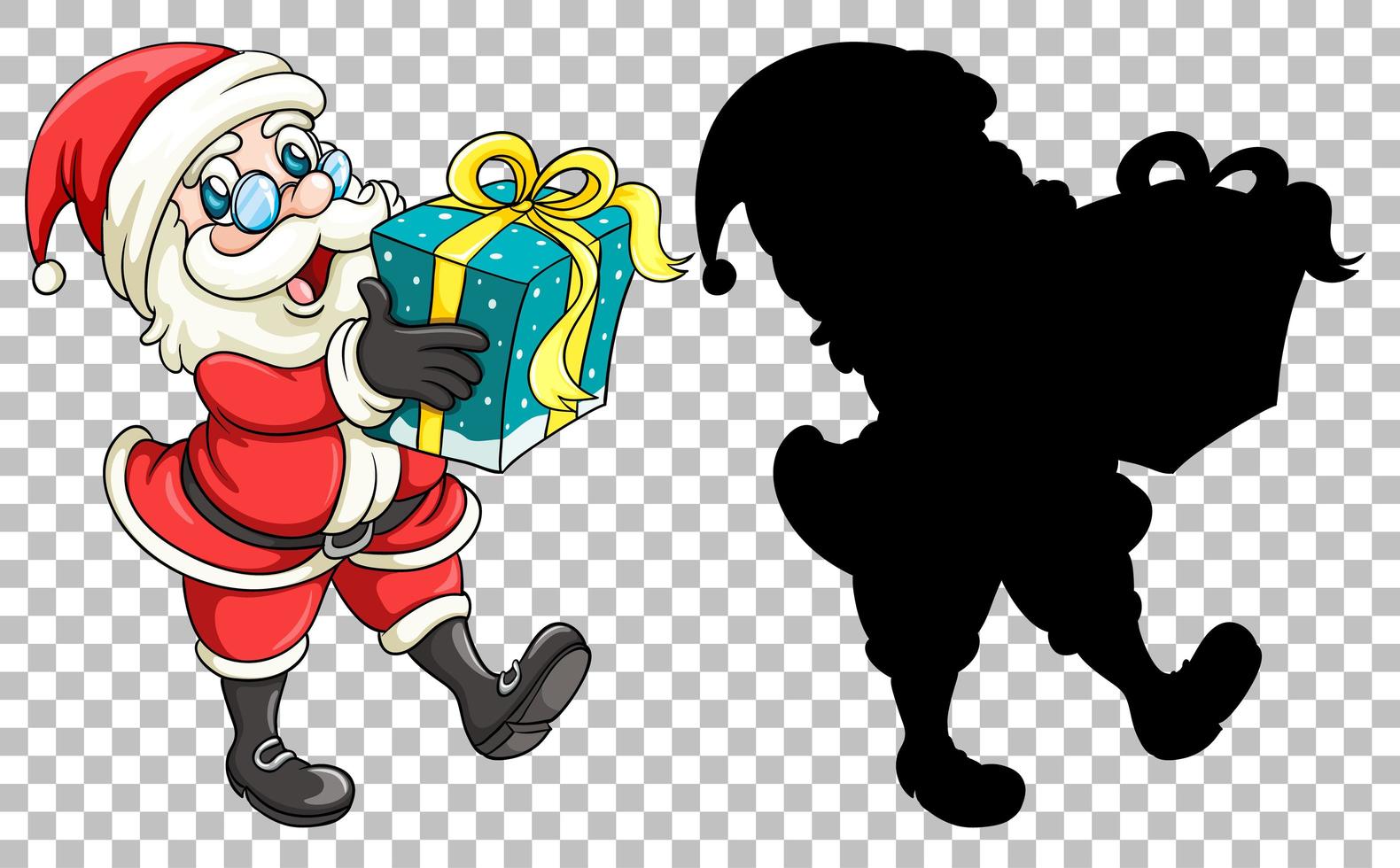 Santa handing the gift vector