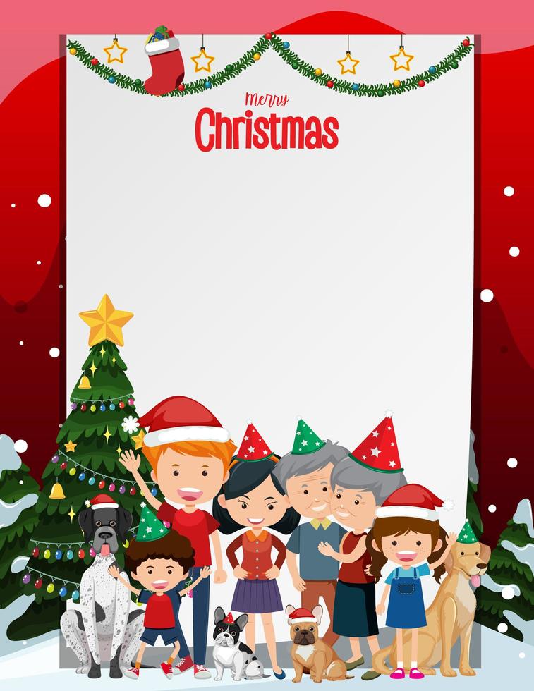 Blank Xmas frame template vector