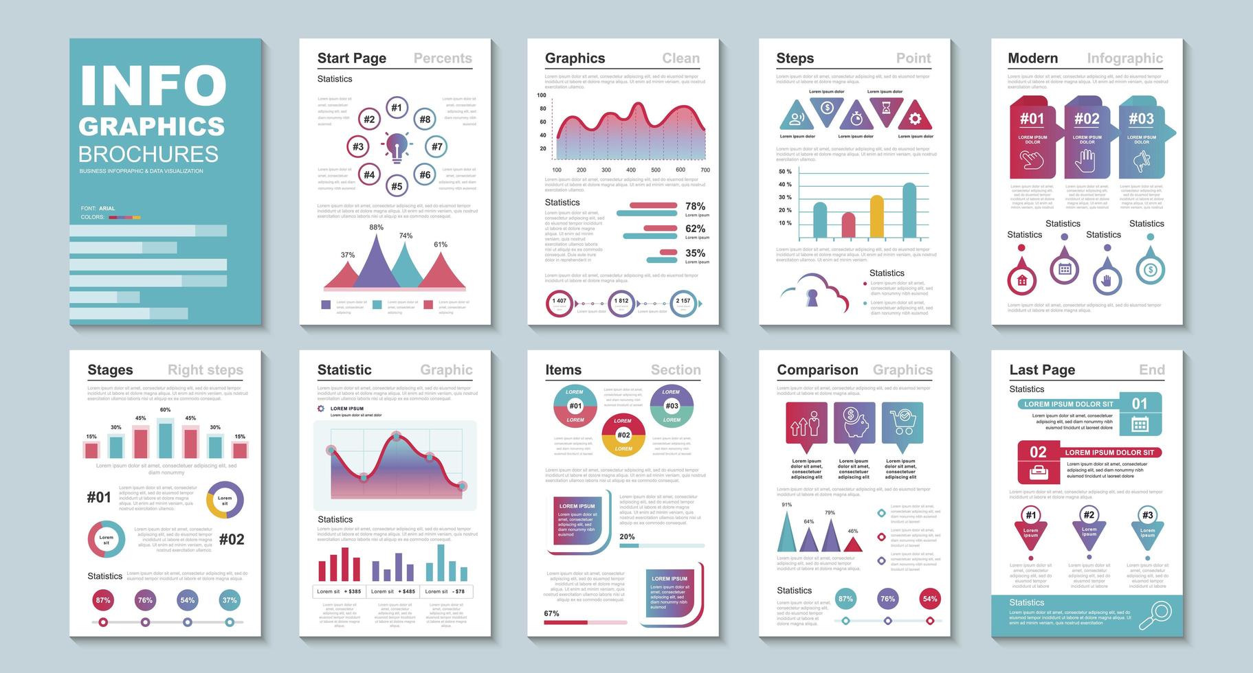 folletos infográficos, plantilla de diseño de visualización de datos vector