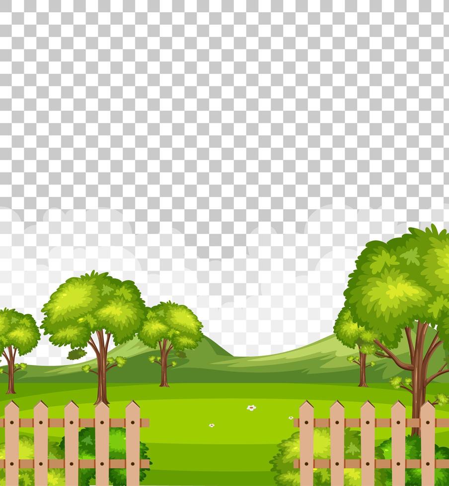 paisaje de escena de parque natural en blanco sobre fondo transparente vector