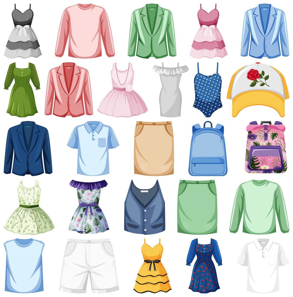 Set of fashion outfits vector