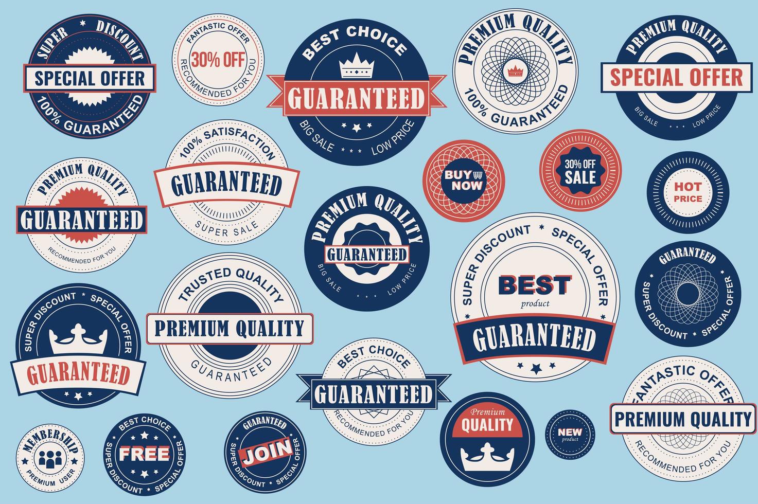 Collection of sale labels vector