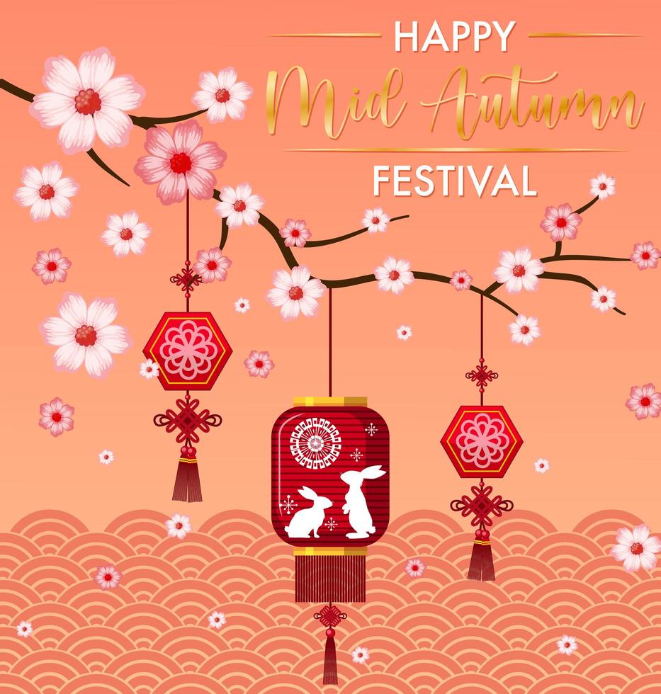 Chinese mid autumn festival background vector