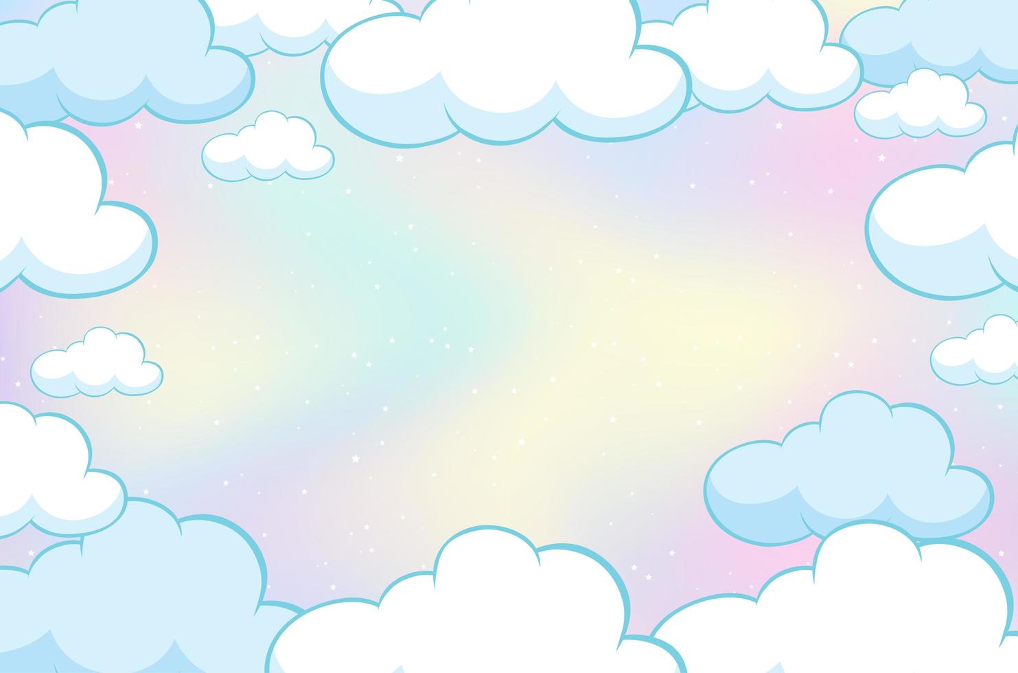 fondo de cielo pastel de cuento de hadas mágico vector