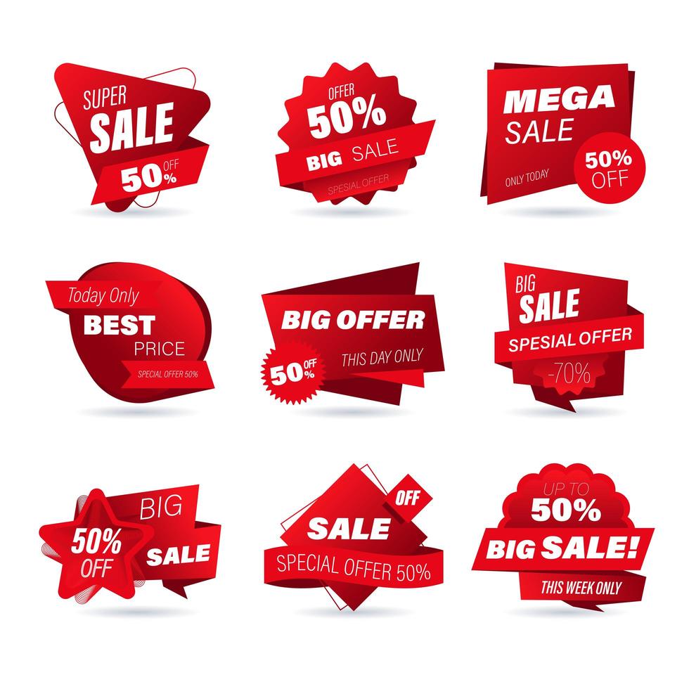 Set of retail sale badges vector