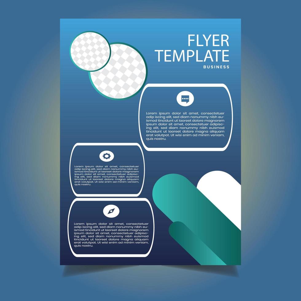 Blue Color Flyer Template Design vector