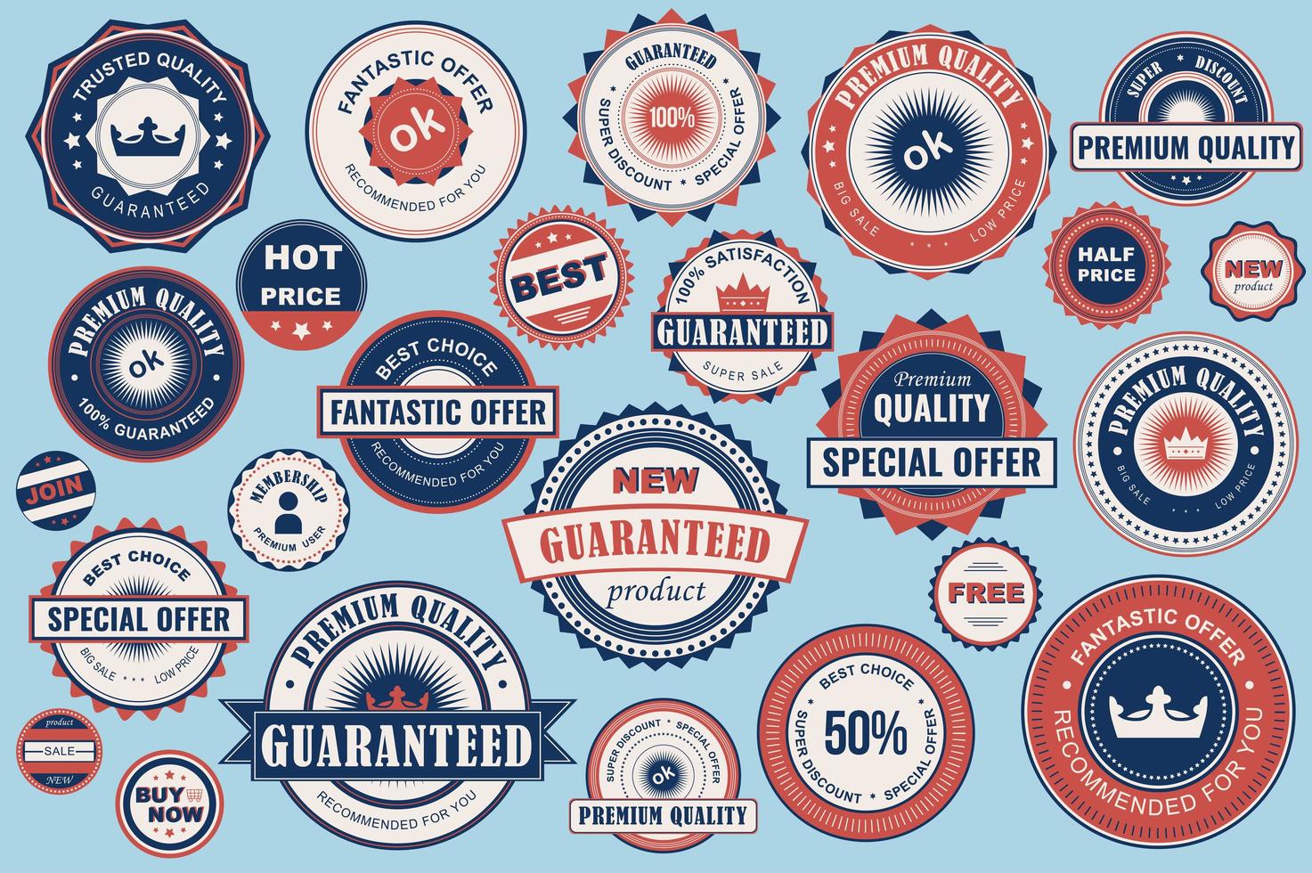 Collection of sale labels vector