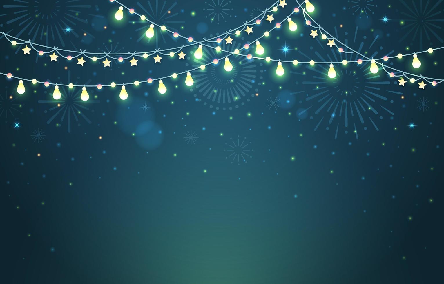 Fondo de luces brillantes y brillantes de año nuevo vector