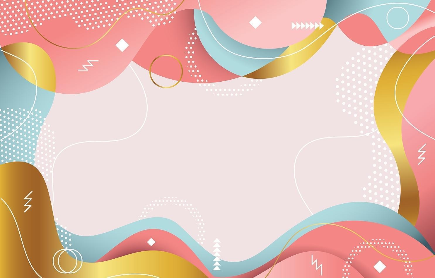 Soft Colored Flat Abstract Memphis Background vector