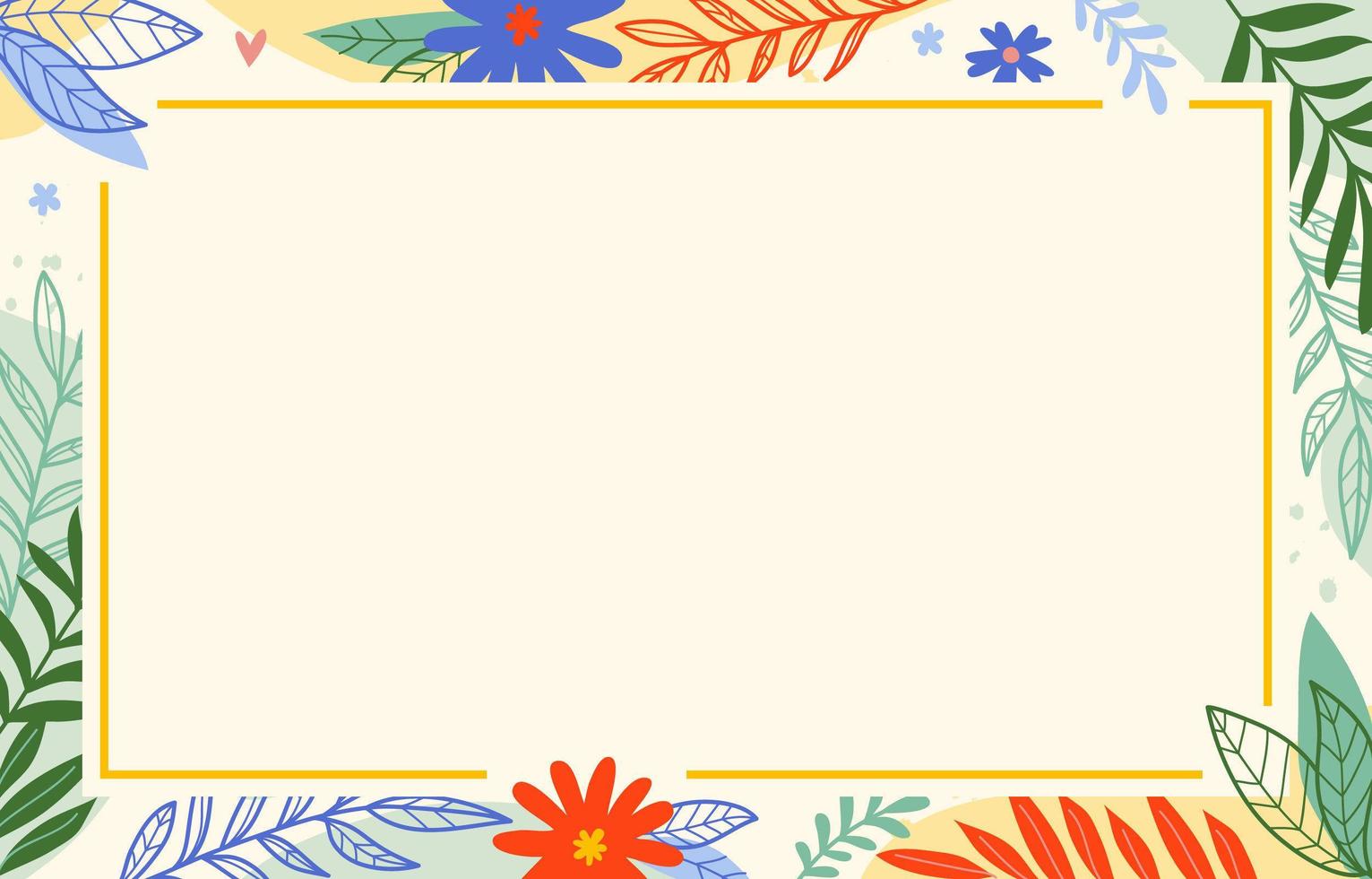 Background with Floral Elements Border vector