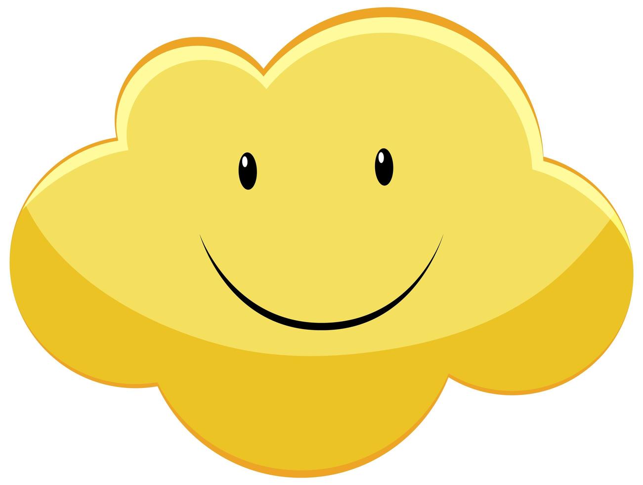 Happy smiley yellow cloud vector