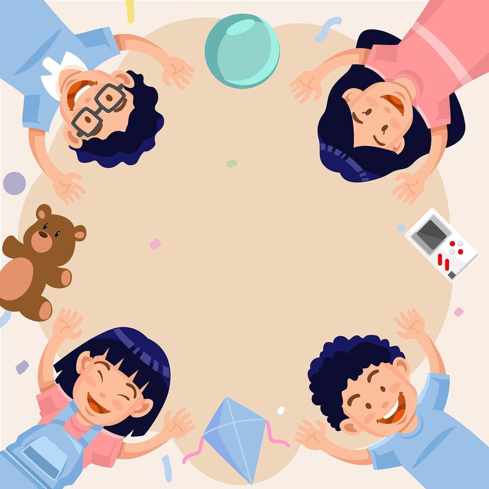 Happy Children Concept with Toys vector