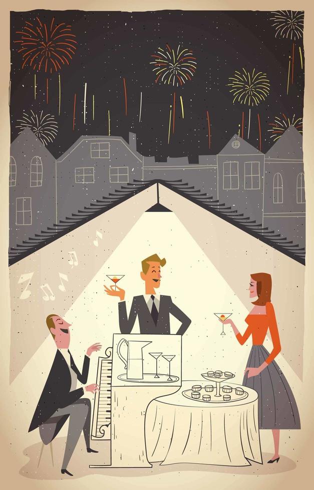New Year Festivity DInner Party vector