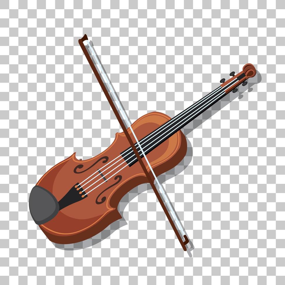 Classic violin isolated on transparent background vector