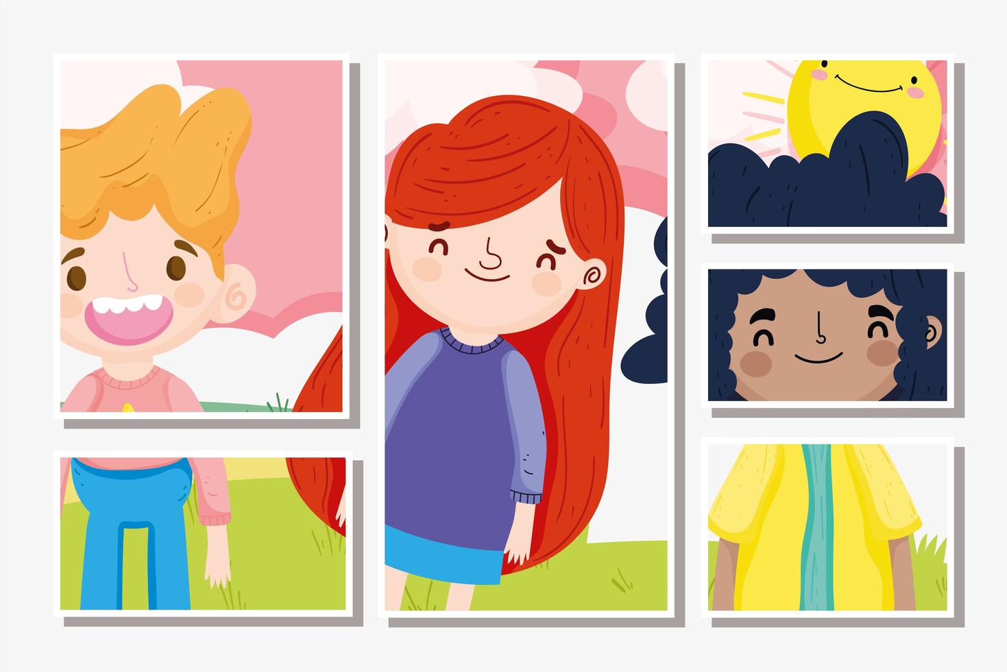 Little boys and girl cartoon characters vector