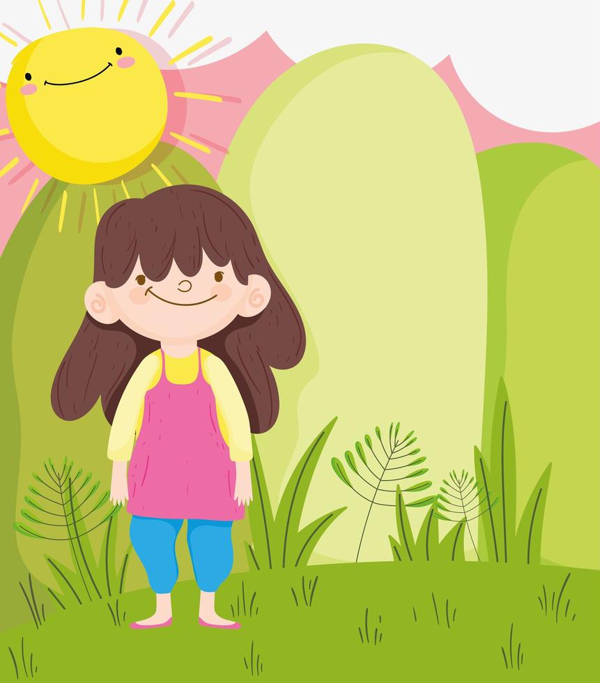 Little girl outdoors vector