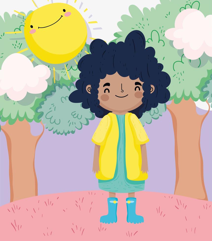 Little girl outdoors vector