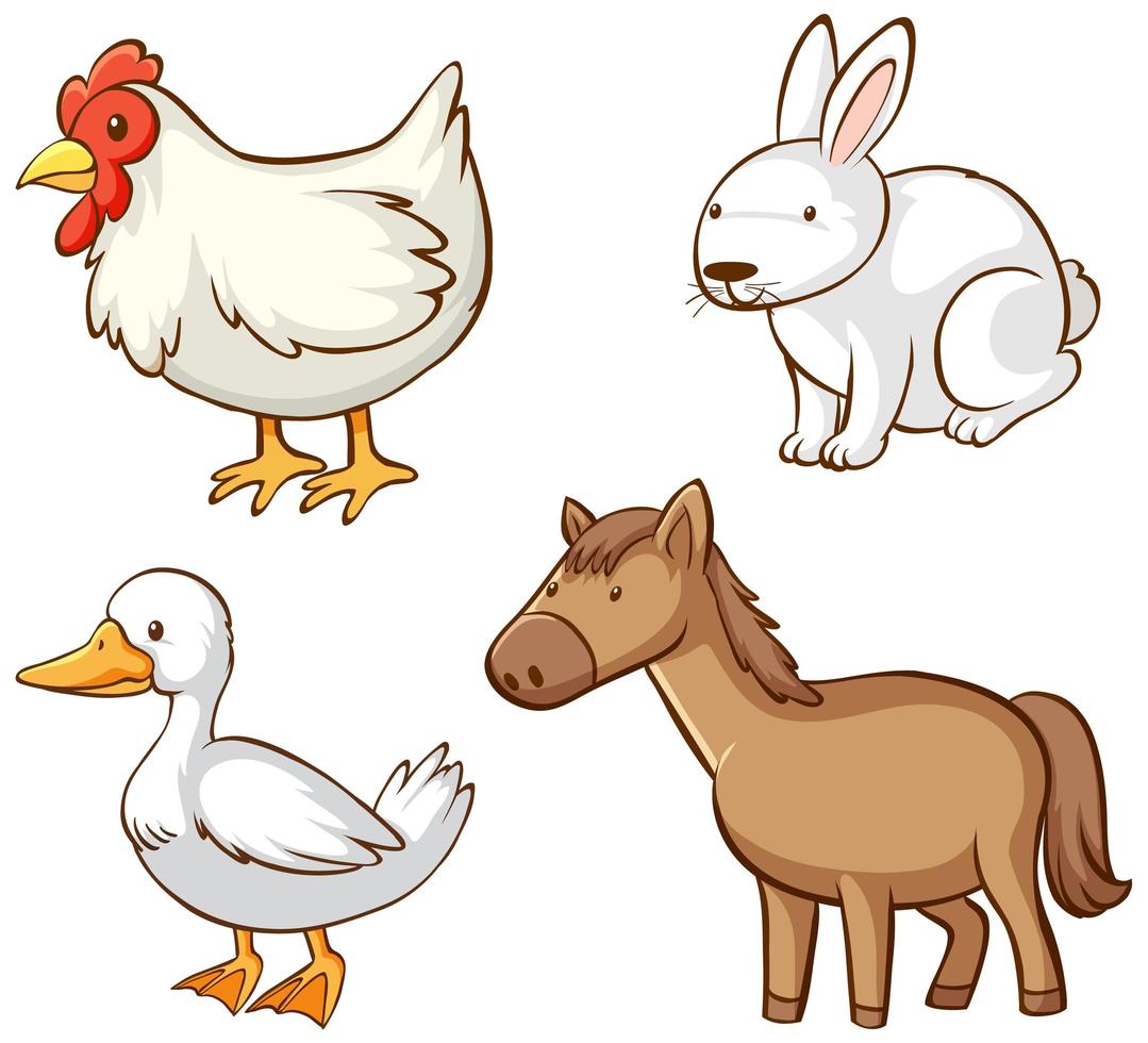 imagen aislada de animales de granja vector