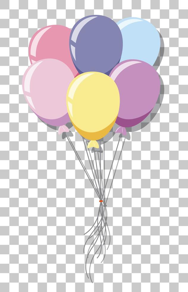 Pastel balloons isolated on transparent background vector