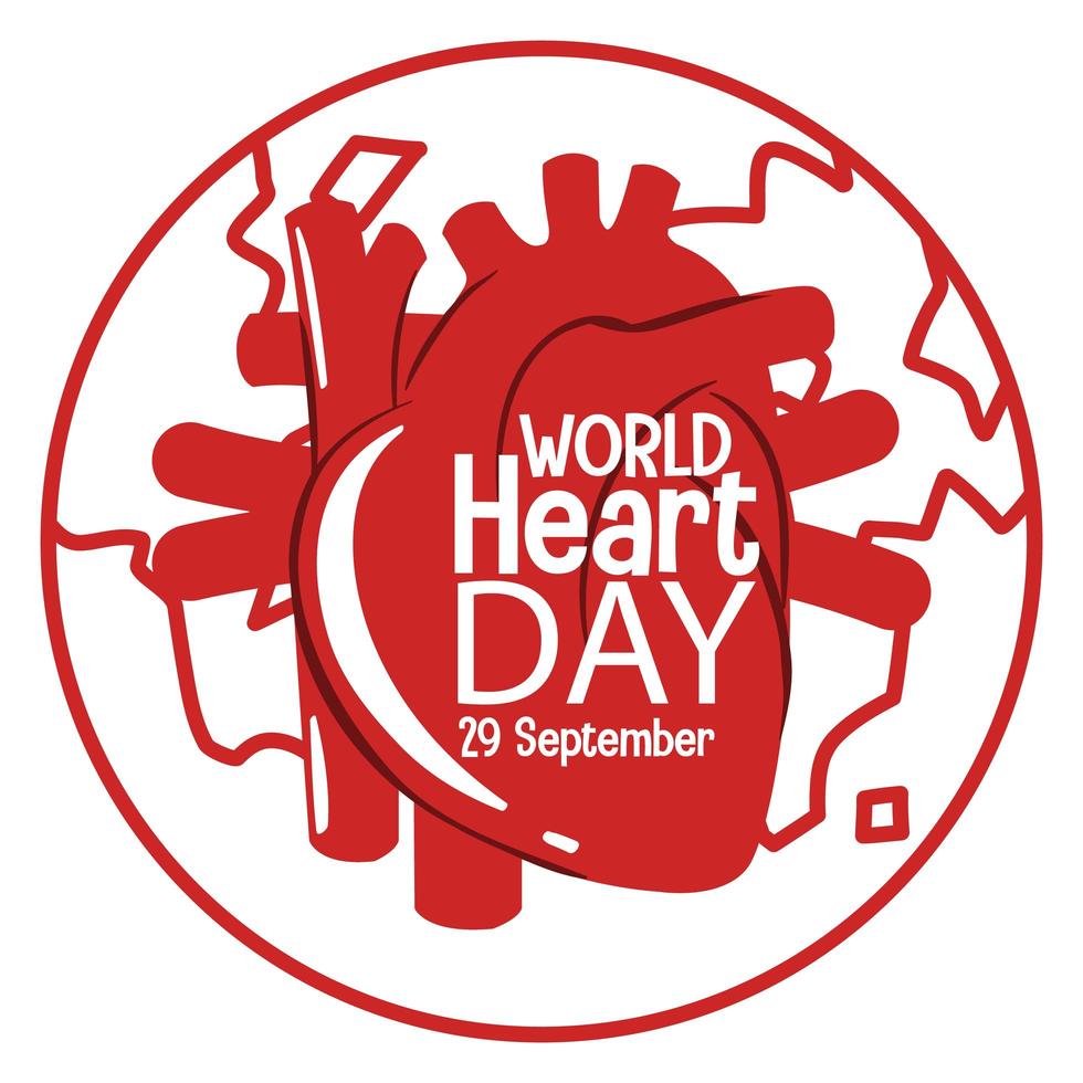 Isolated World Heart Day logo vector