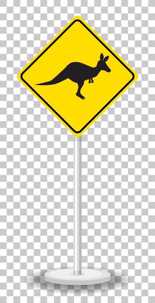 Kangaroo crossing sign isolated on transparent background vector