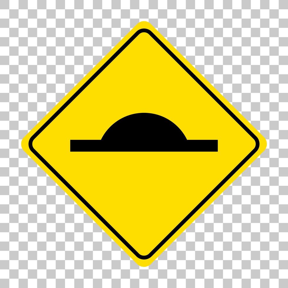 Speed bump traffic sign isolated on transparent background vector