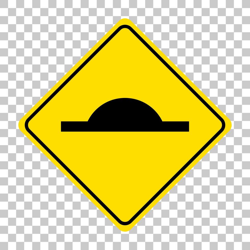 Speed bump traffic sign isolated on transparent background vector