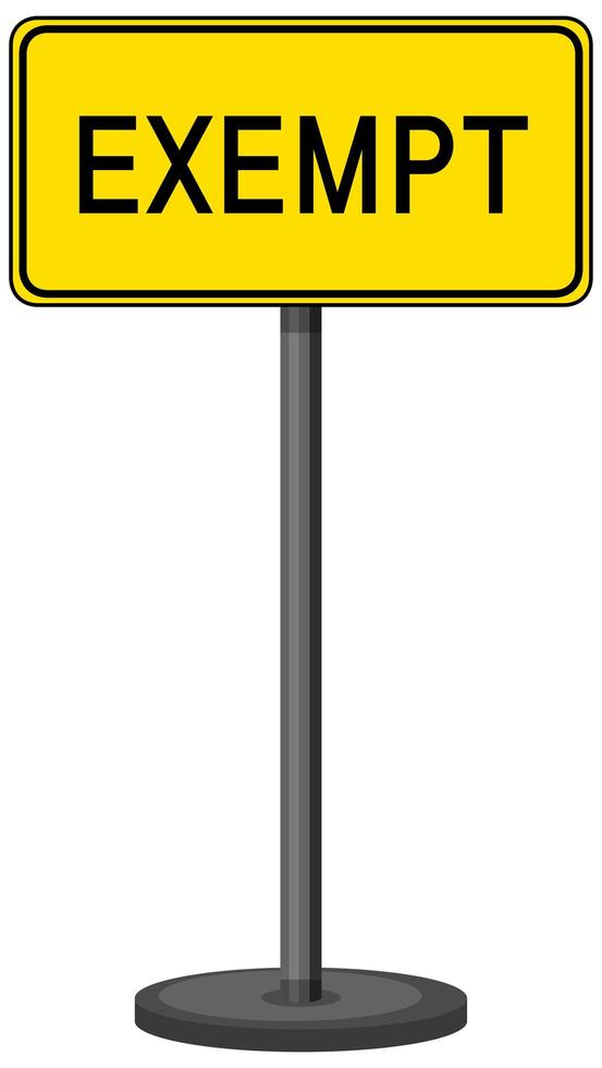 Exempt sign isolated on white background vector