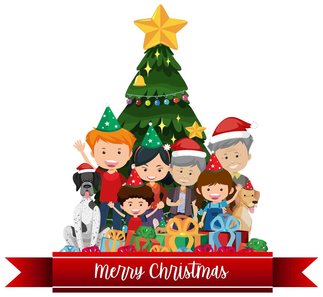 Isolated Merry Christmas banner vector