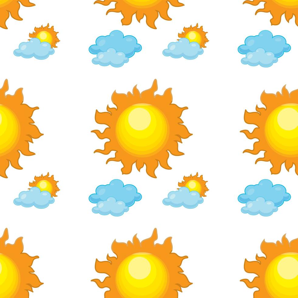 Seamless pattern tile cartoon with sun and clouds vector