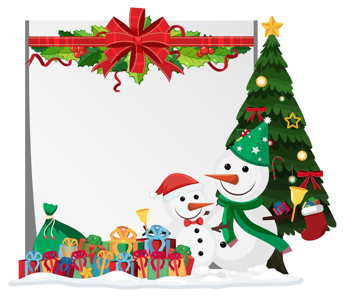 Blank Xmas frame template vector