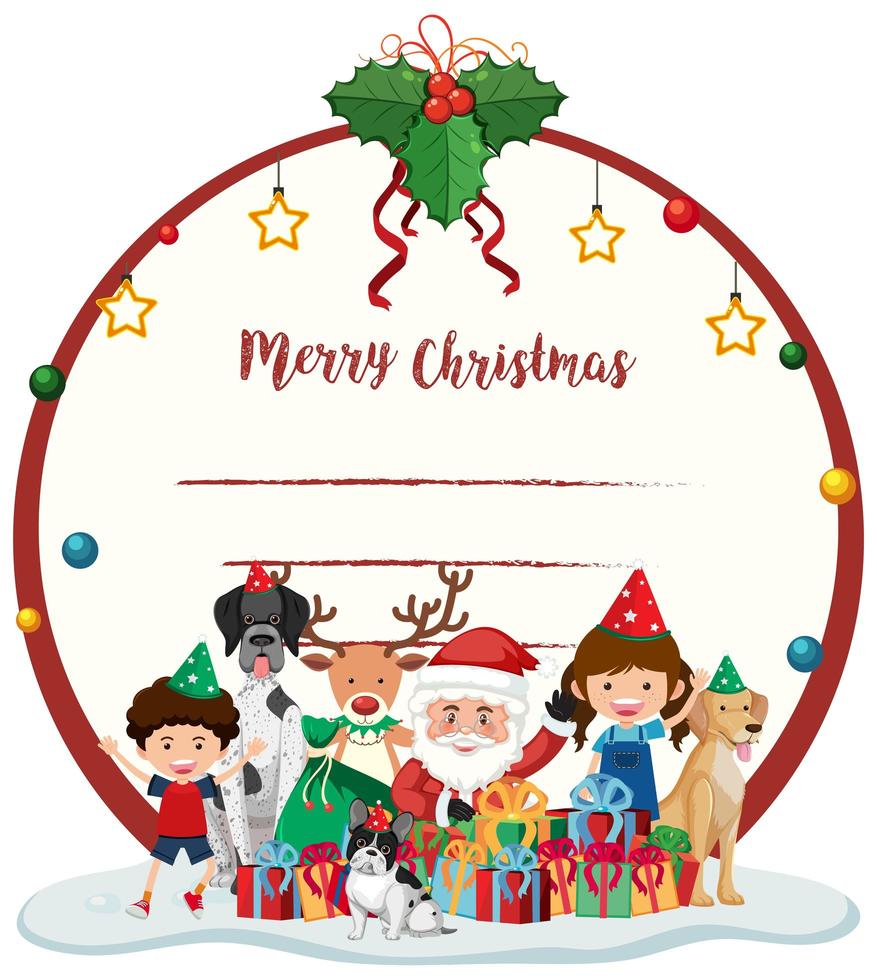 Blank Merry Christmas card template vector