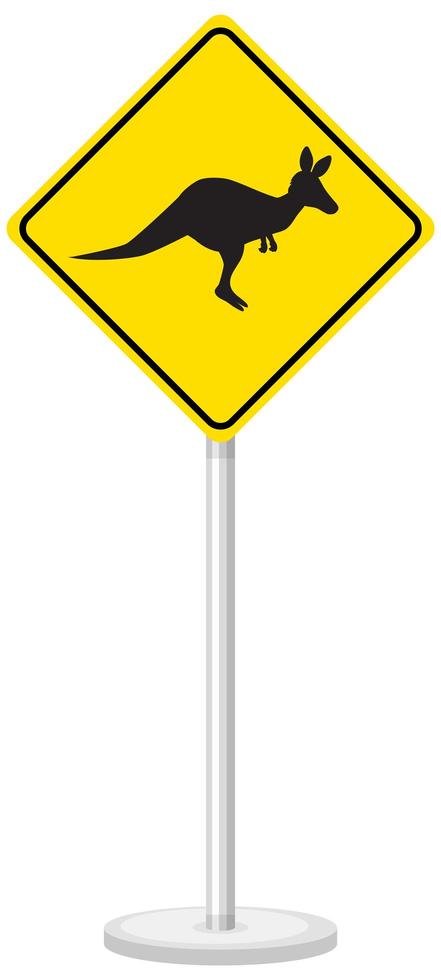 Kangaroo crossing sign isolated on white background vector